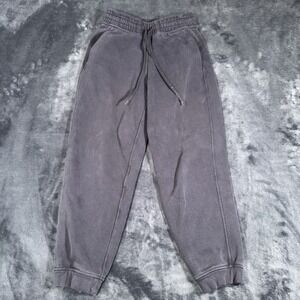 Lululemon Women's Size 2 Loungeful High-Rise Cropped Fleece Black Jogger Pants